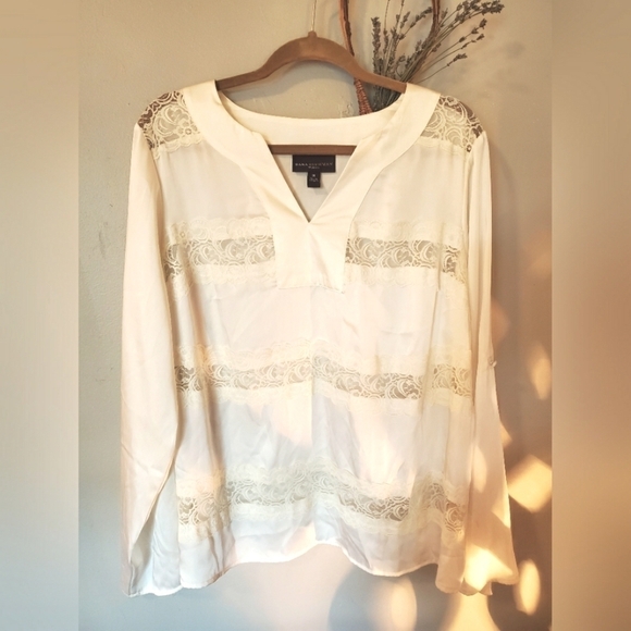 Dana B Ivory Lace Shirt - Picture 1 of 9